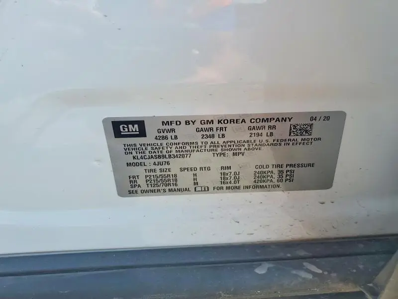 2020 BUICK ENCORE   