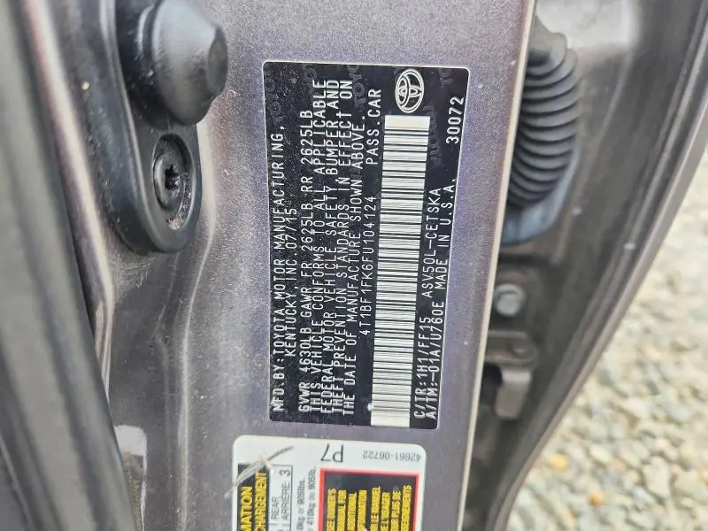 2015 TOYT CAMRY SE   