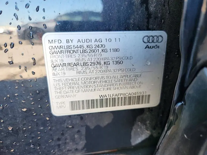 2012 AUDI Q5 PREMIUM PLUS  