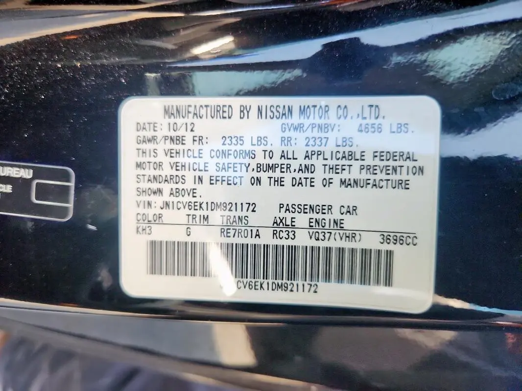 2013 INFINITI G37 JOURNEY  