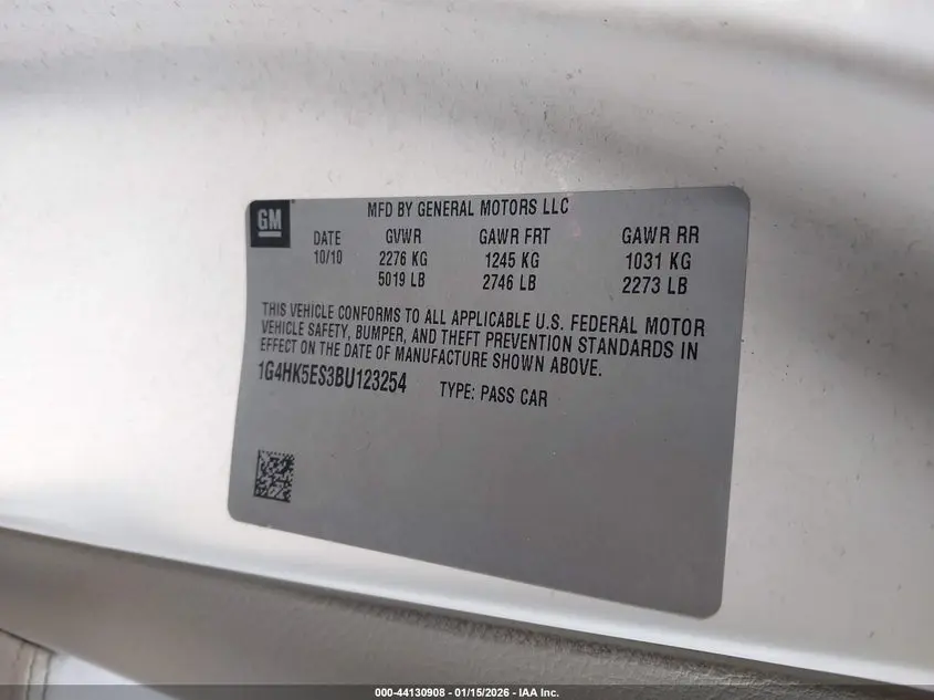 2011 BUICK LUCERNE SUPER