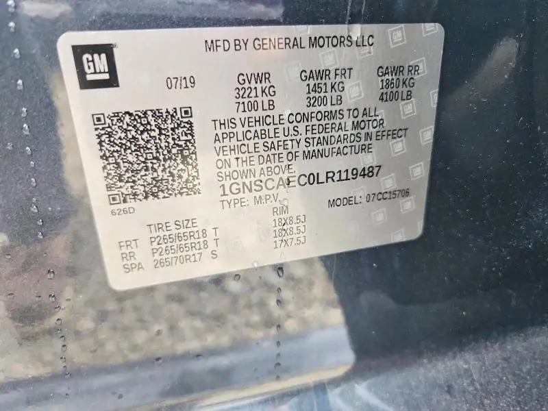 2020 CHEVROLET TAHOE C1500 LS  