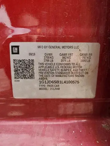 2020 CHEVROLET SONIC LT  