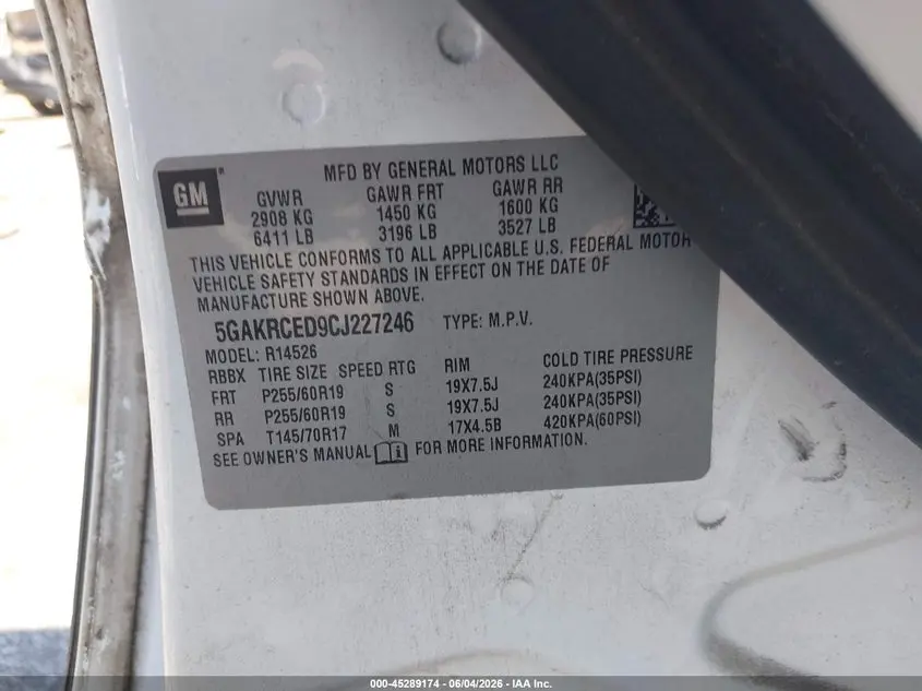 2012 BUICK ENCLAVE LEATHER