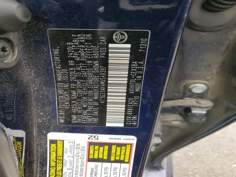 2021 TOYOTA CAMRY SE  