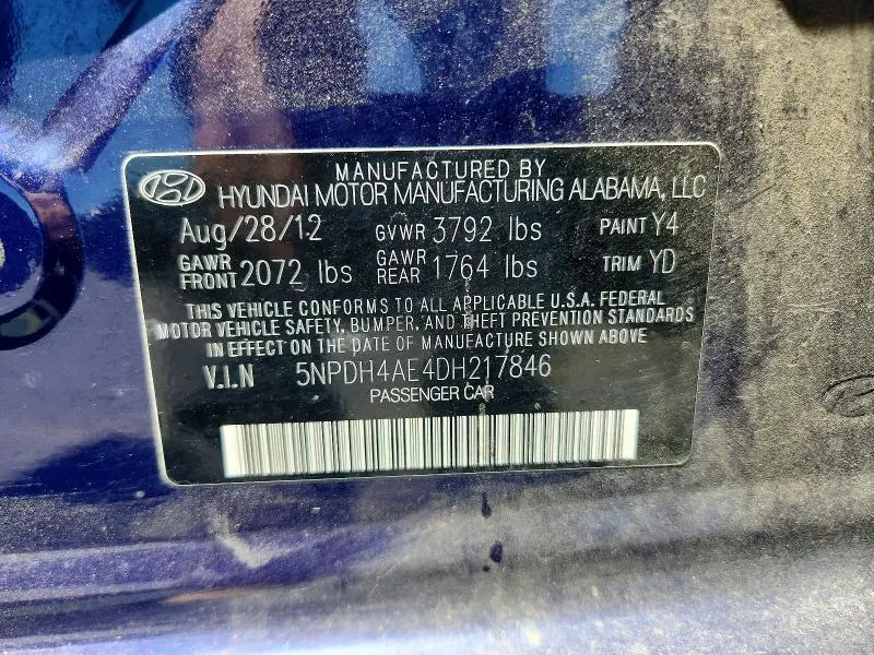2013 HYUNDAI ELANTRA LIMITED  