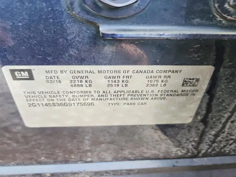 2016 CHEVROLET IMPALA LTZ  