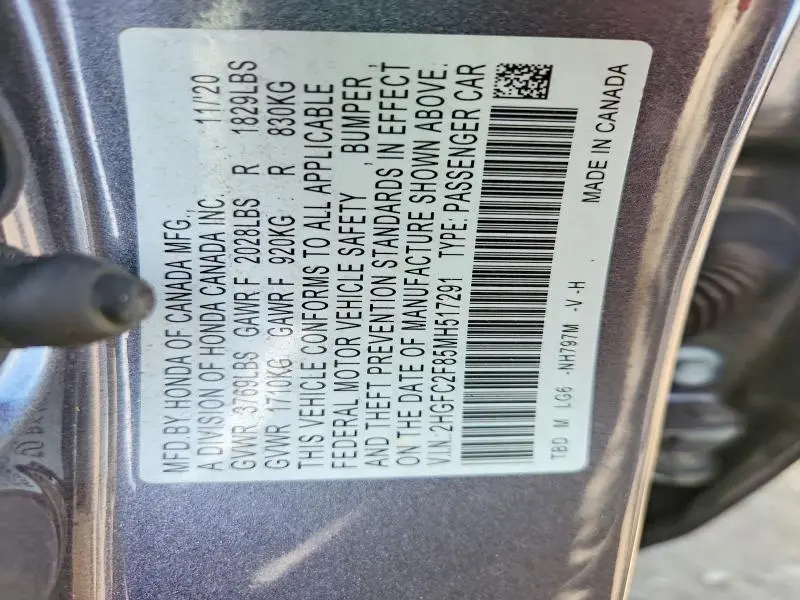 2021 HONDA CIVIC SPORT  