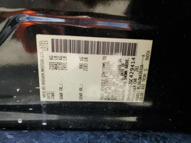 2016 NISSAN MAXIMA 3.5S  