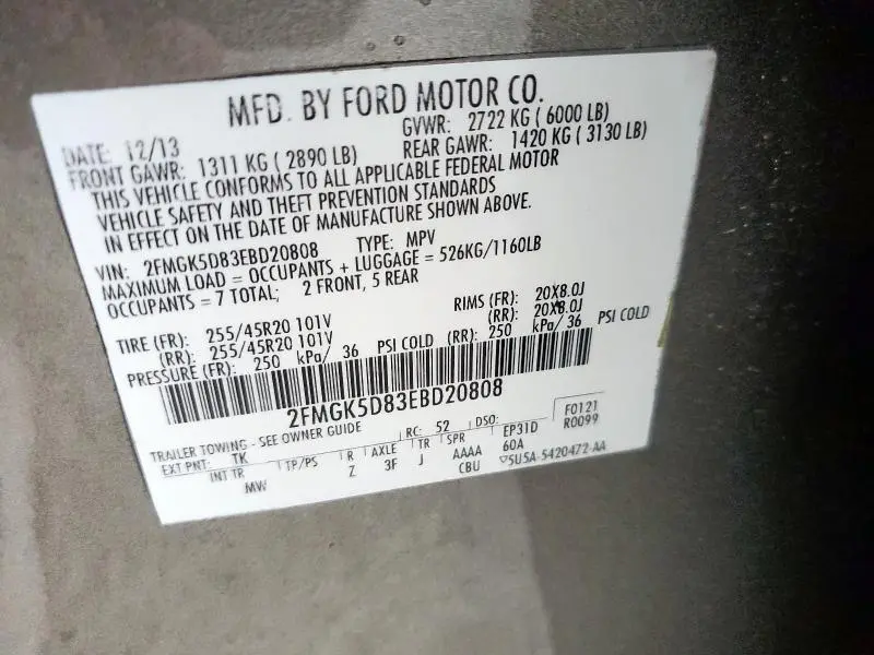 2014 FORD FLEX LIMITED  