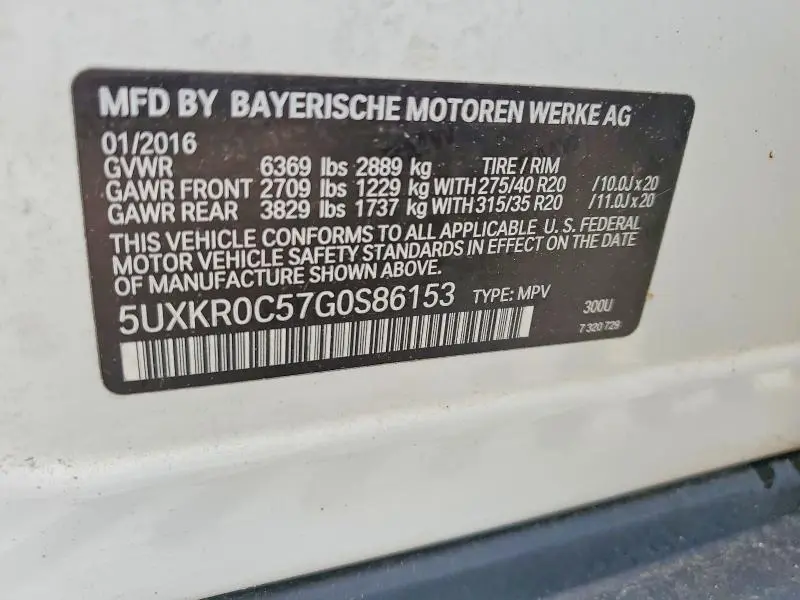 2016 BMW X5 XDRIVE35I  