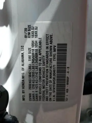 2020 HONDA PILOT EXL  