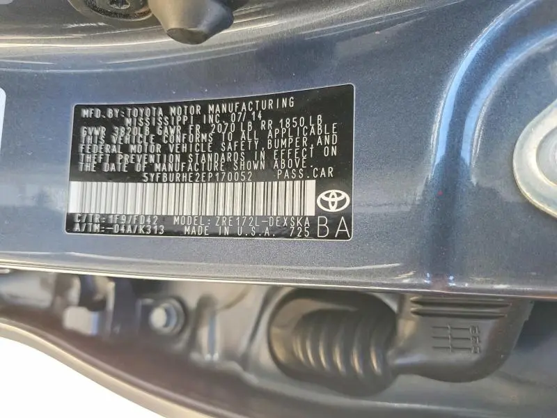 2014 TOYOTA COROLLA S PLUS  