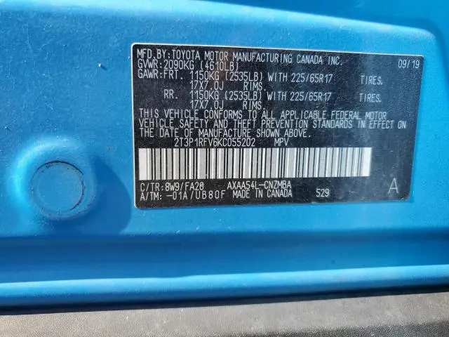 2019 TOYOTA RAV4 XLE  
