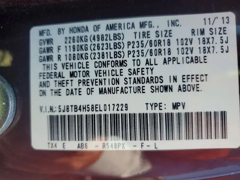 2014 ACURA RDX TECHNOLOGY  
