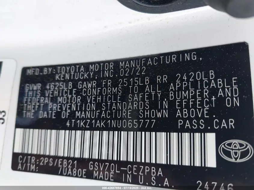 2022 TOYOTA CAMRY TRD