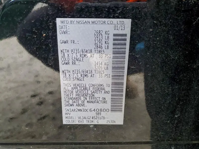 2013 NISSAN PATHFINDER S  