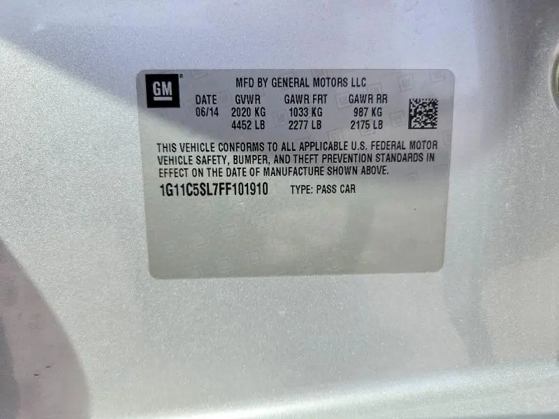 2015 CHEVROLET MALIBU 1LT  