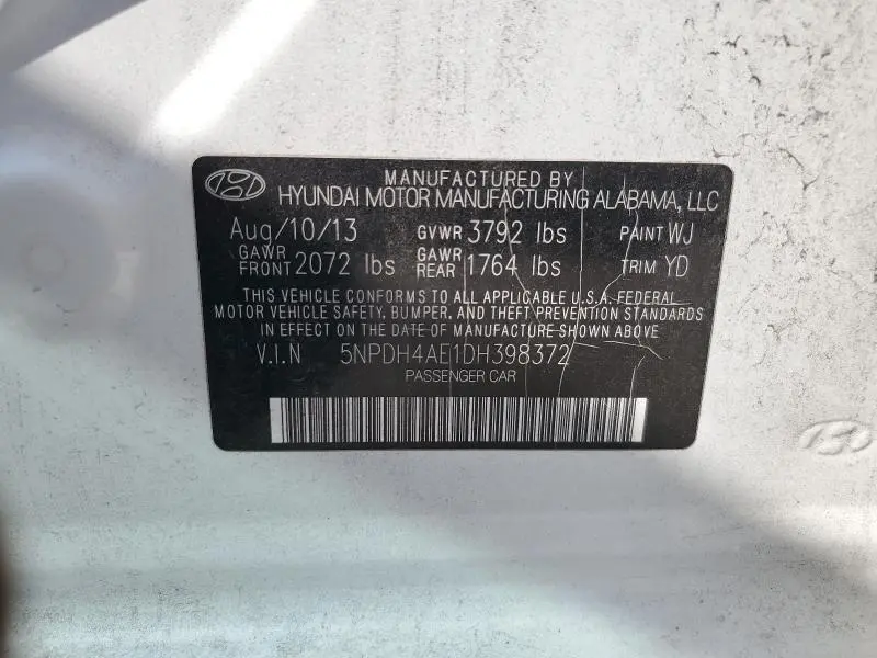 2013 HYUNDAI ELANTRA GLS  