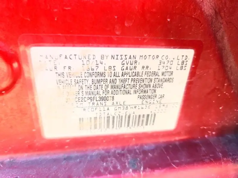 2015 NISSAN VERSA NOTE S PLUS  