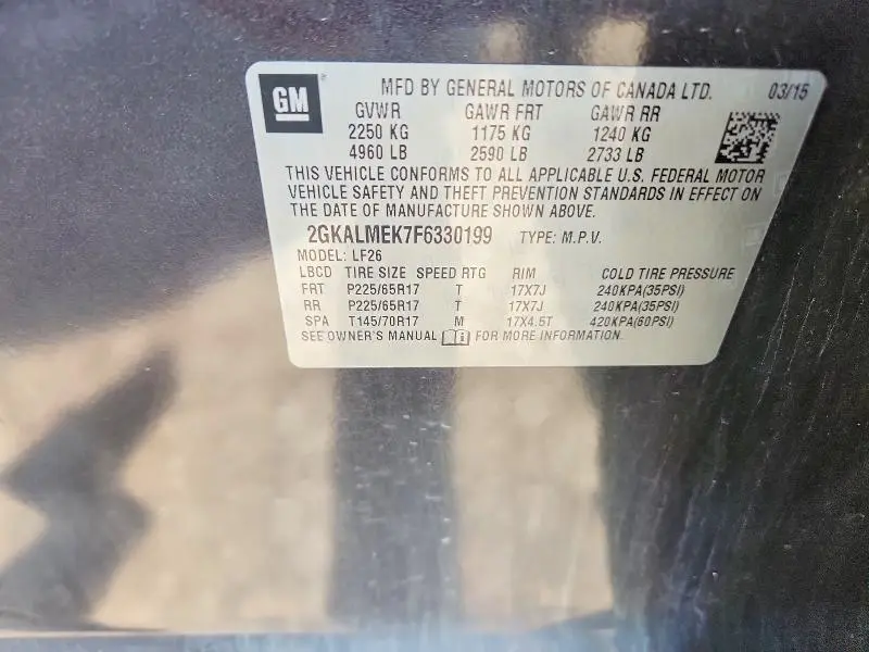 2015 GMC TERRAIN SLE  