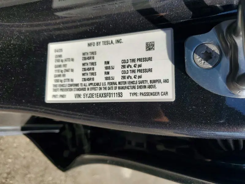 2025 TESLA MODEL 3   