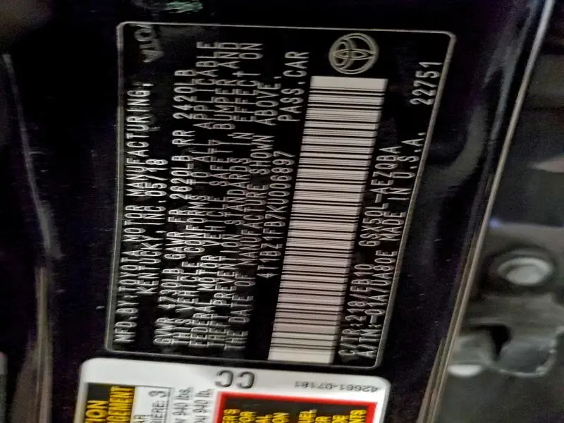 2019 TOYOTA AVALON XLE  