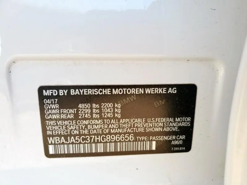 2017 BMW 530 I  