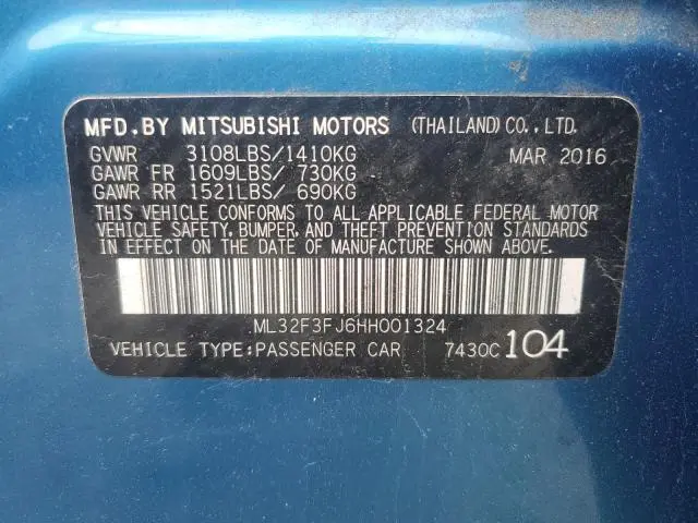 2017 MITSUBISHI MIRAGE G4 ES  