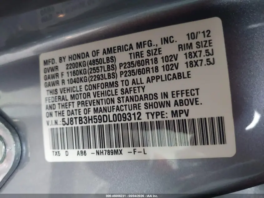 2013 ACURA RDX  