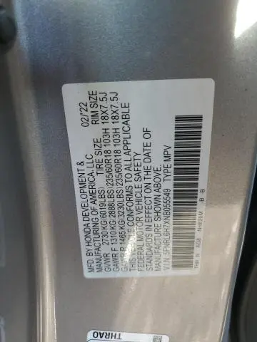 2022 HONDA ODYSSEY EXL  