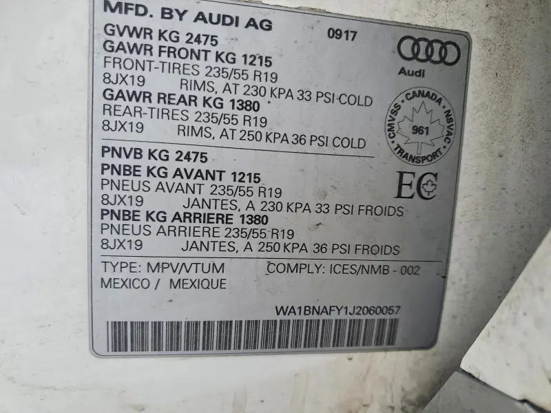 2018 AUDI Q5 PREMIUM PLUS  