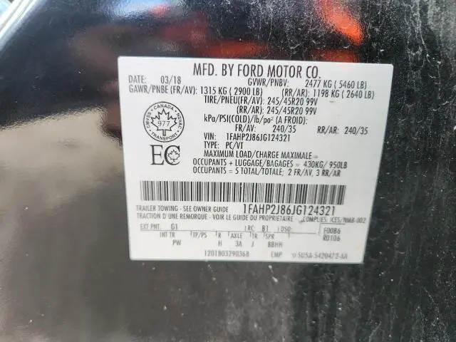 2018 FORD TAURUS LIMITED  