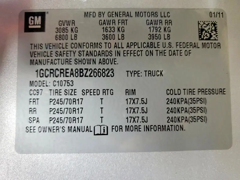 2011 CHEVROLET SILVERADO C1500 LS  