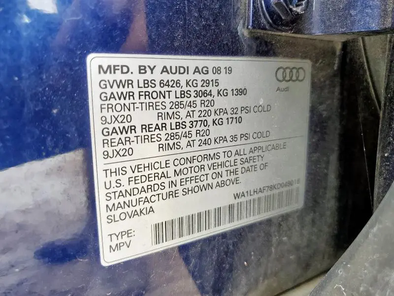 2019 AUDI Q7 PREMIUM PLUS  