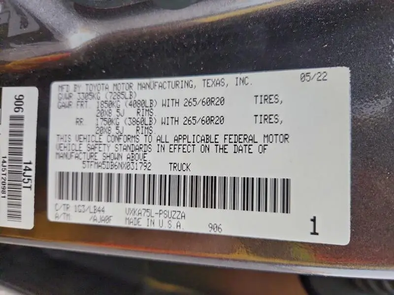 2022 TOYOTA TUNDRA CREWMAX PLATINUM  