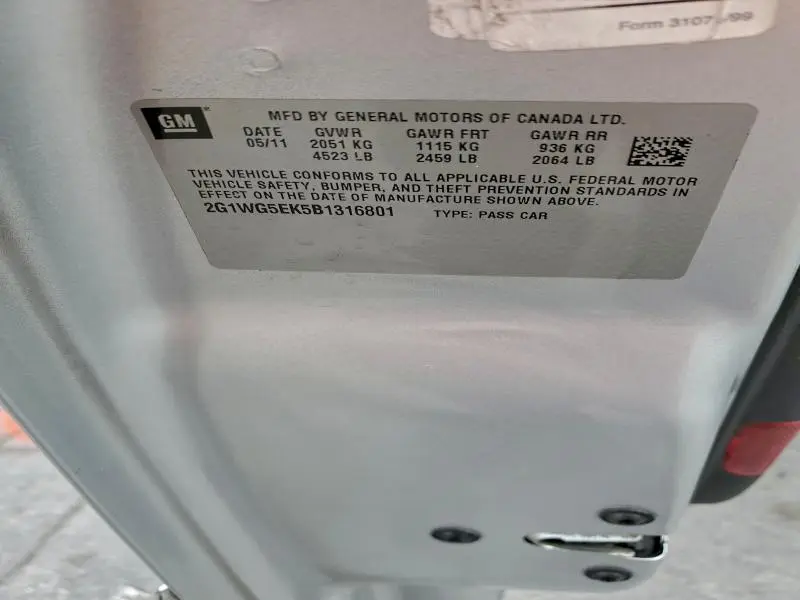 2011 CHEVROLET IMPALA LT  