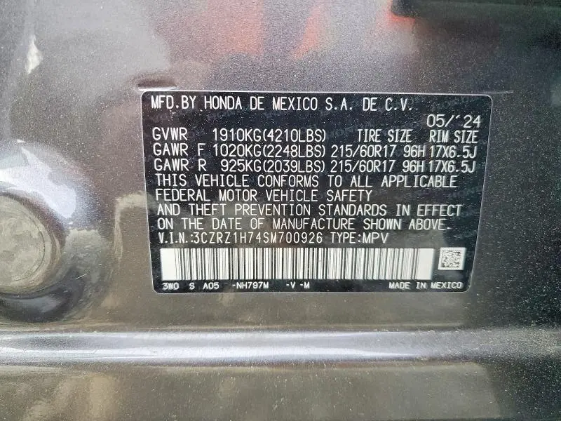 2025 HONDA HR-V EXL  