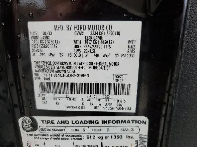 2013 FORD F150 SUPERCREW  