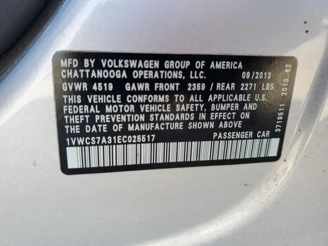 2014 VOLKSWAGEN PASSAT SEL  