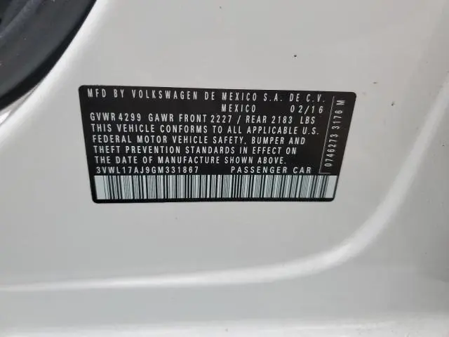 2016 VOLKSWAGEN JETTA SEL  