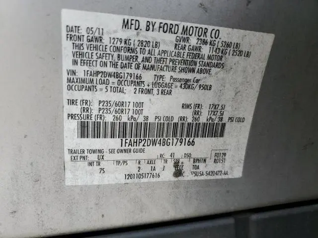 2011 FORD TAURUS SE  