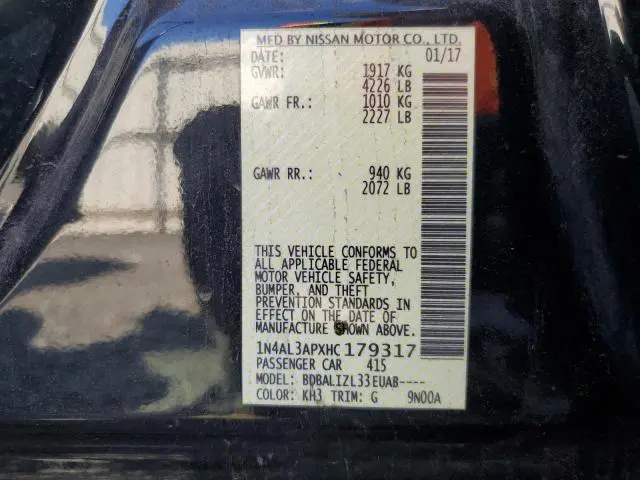 2017 NISSAN ALTIMA 2.5  