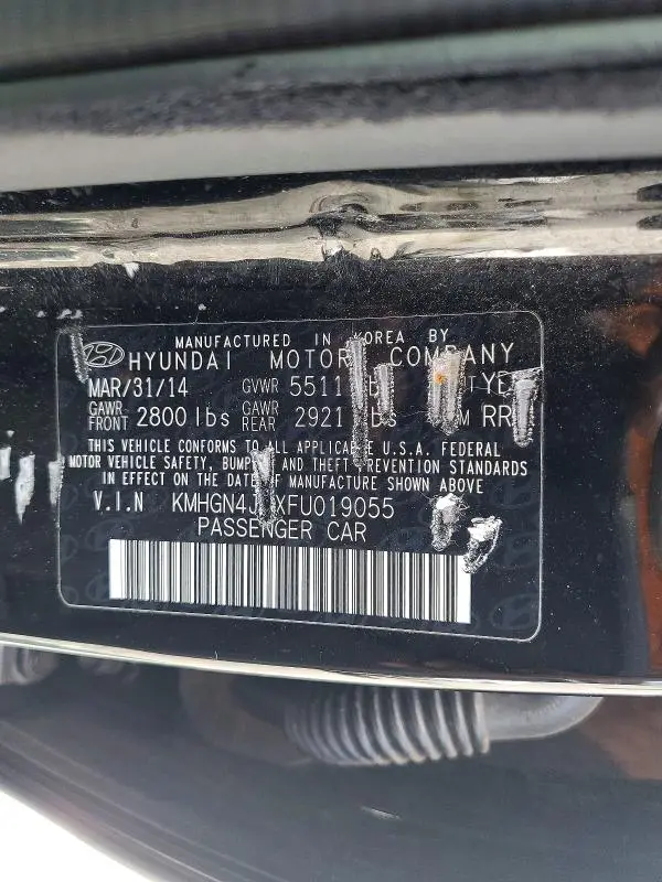 2015 HYUNDAI GENESIS 3.8L  