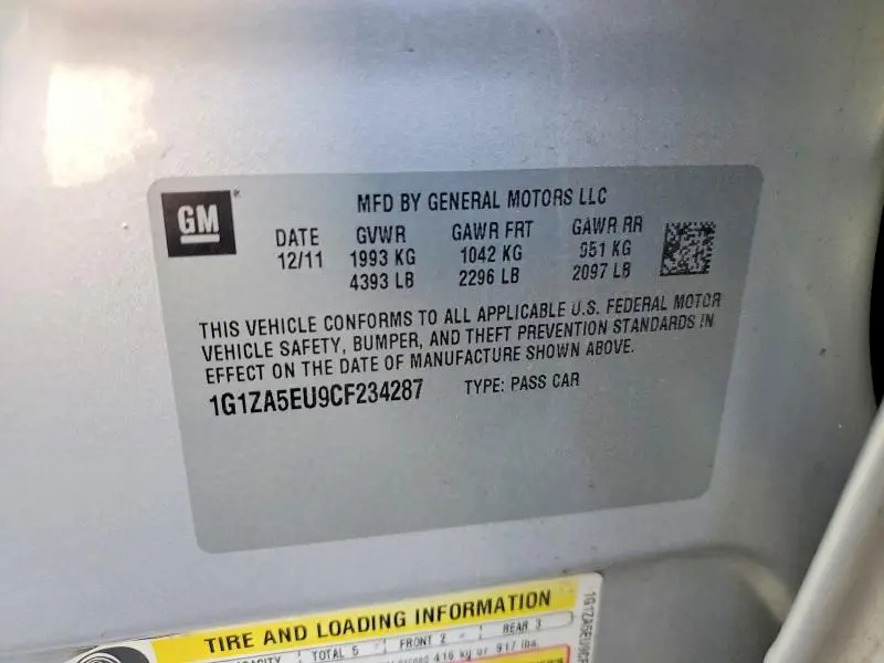 2012 CHEVROLET MALIBU LS  