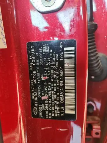 2021 HYUNDAI TUCSON SPORT  