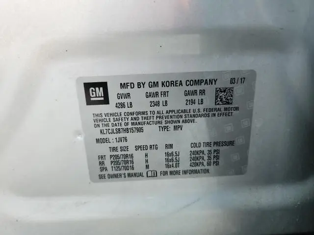 2017 CHEVROLET TRAX 1LT  