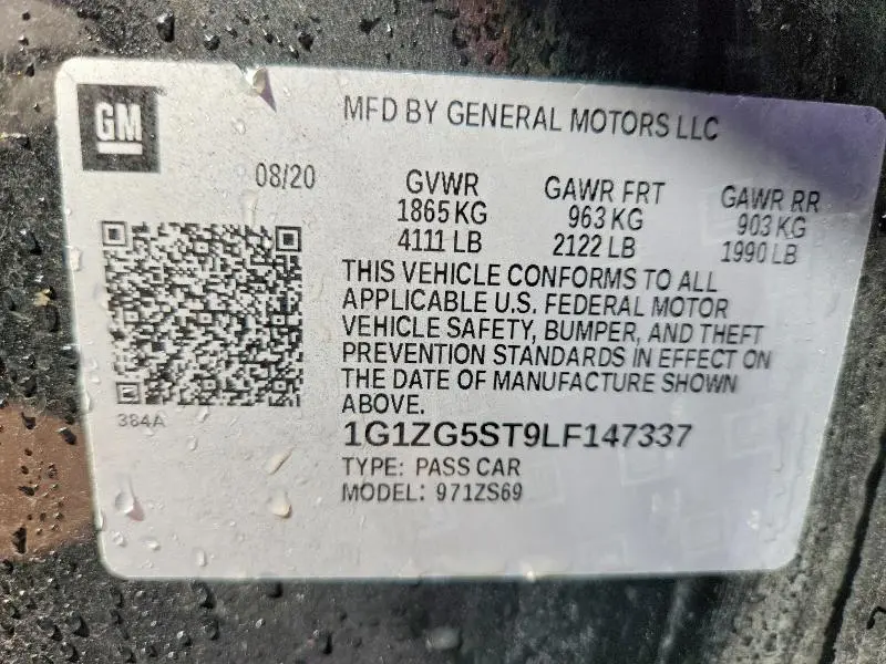 2020 CHEVROLET MALIBU RS  