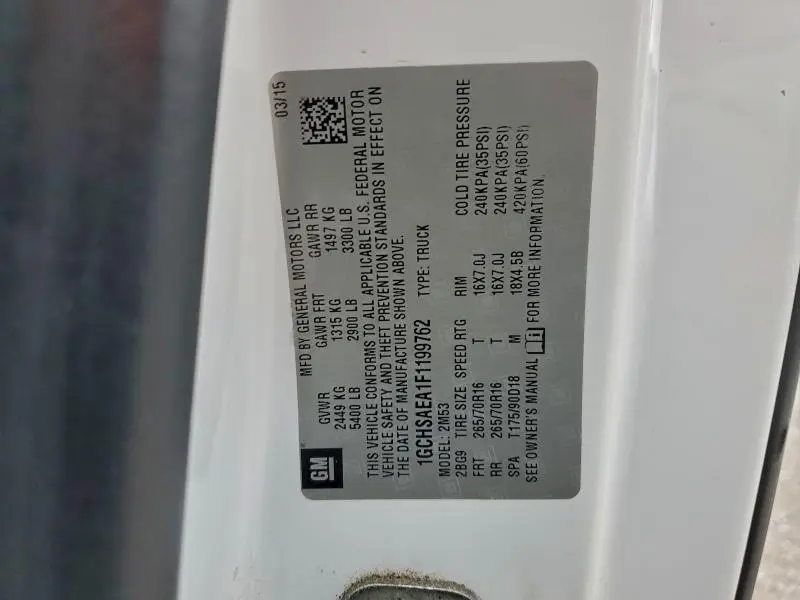 2015 CHEVROLET COLORADO   