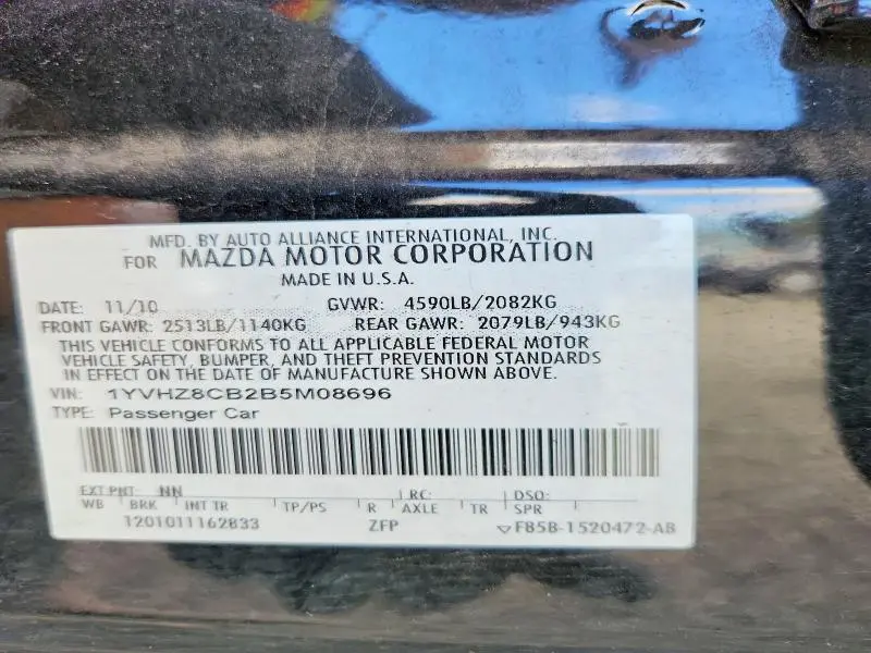 2011 MAZDA 6 S  